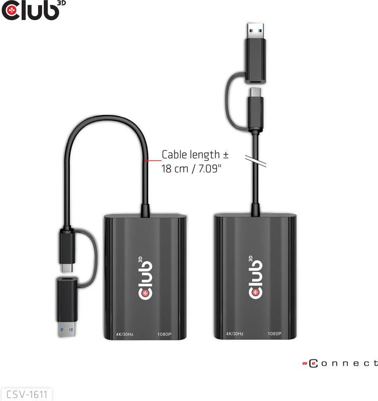 Club 3d club3d usb gen1 type c a 9566562 2 orig - Club 3D CSV-1611 USB-C→HDMI 1.4 0,22 m Verloopstuk