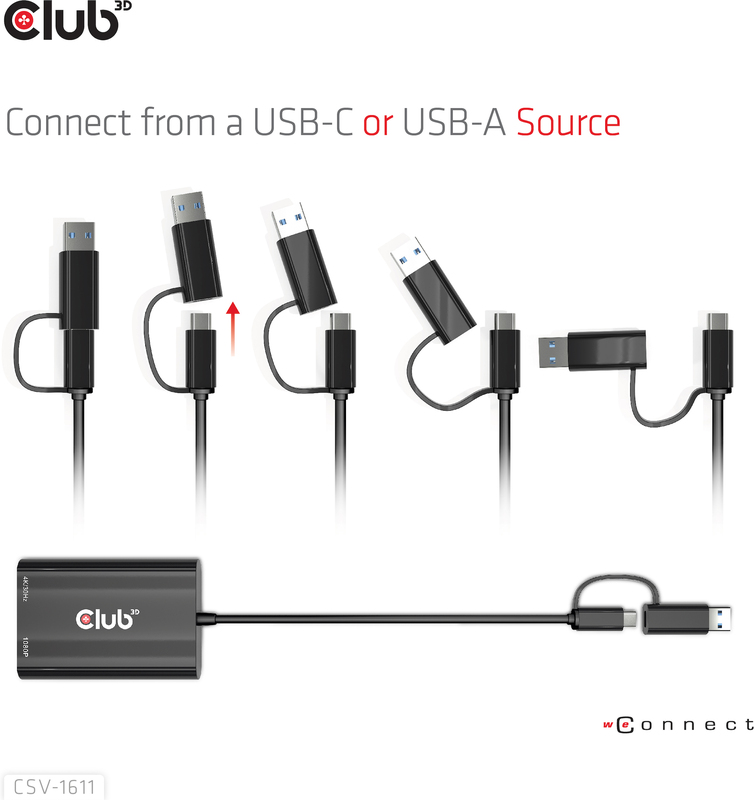 Club 3d club3d usb gen1 type c a 9566562 3 orig - Club 3D CSV-1611 USB-C→HDMI 1.4 0,22 m Verloopstuk