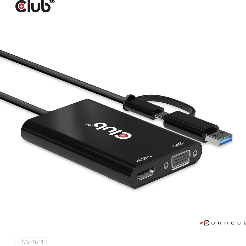 Club 3d club3d usb gen1 type c a 9566562 5 orig - Club 3D CSV-1611 USB-C→HDMI 1.4 0,22 m Verloopstuk