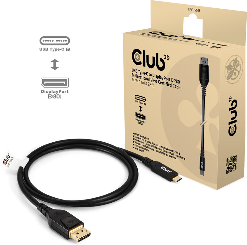 Club 3d club3d usb type c cable to 4 orig - Club 3D CAC-1559 USB-C→DisplayPort 1 m USB-C-kabel