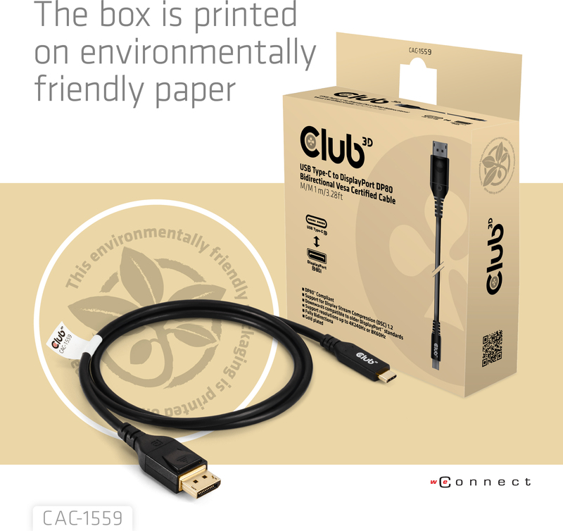 Club 3d club3d usb type c cable to 6 orig - Club 3D CAC-1559 USB-C→DisplayPort 1 m USB-C-kabel