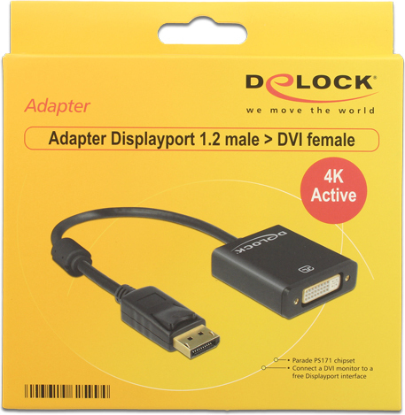 Delock 62599 adapter 1 2 male dvi 2 orig - DeLock 62599 DisplayPort→DVI-D 0,2 m Verloopstuk