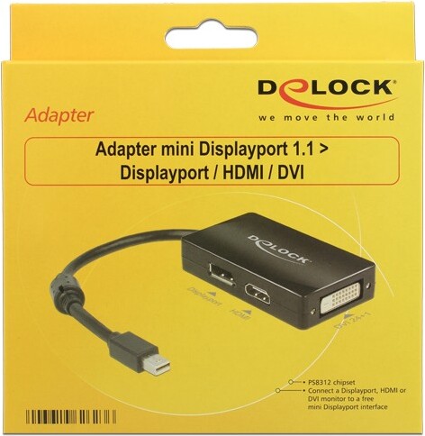 Delock 62623 adapter mini 1 1 male 3 orig - DeLock 62623 Mini DisplayPort→HDMI 1.4 0,16 m Verloopstuk