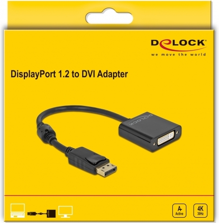 Delock 63482 adapter 1 2 male naar 3 orig - DeLock 63482 DisplayPort→DVI-I 0,2 m Verloopstuk