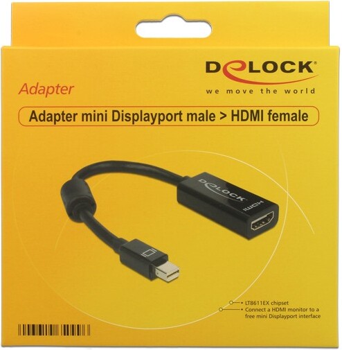 Delock 65099 adapter mini 1 1 male 3 orig - DeLock 65099 Mini DisplayPort→HDMI 1.3 0,18 m Verloopstuk