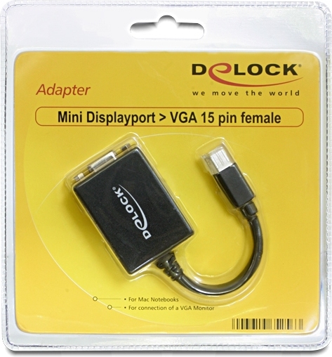 Delock 65256 adapter mini 1 2 male 2 orig - DeLock 65256 Mini DisplayPort→VGA 0,12 m Verloopstuk