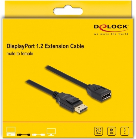 Delock 80003 kabel 3 m zwart 3 orig - DeLock 80003 DisplayPort→DisplayPort 3 m DisplayPort-kabel