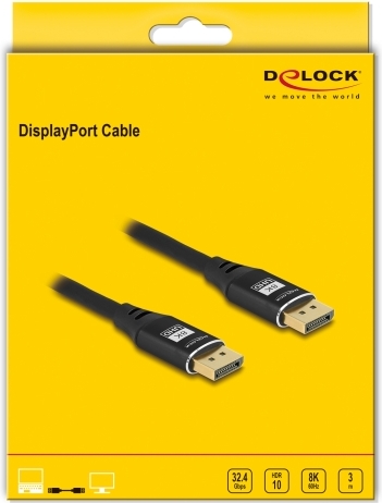 Delock 80622 kabel 3 m zwart 3 orig - DeLock 80622 DisplayPort→DisplayPort 3 m DisplayPort-kabel