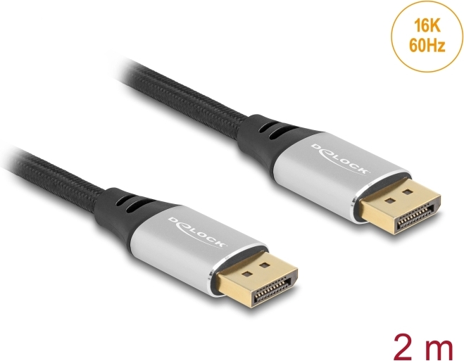Delock 80634 kabel 2 m zwart zilver 2 orig - DeLock 80634 DisplayPort→DisplayPort 2 m DisplayPort-kabel