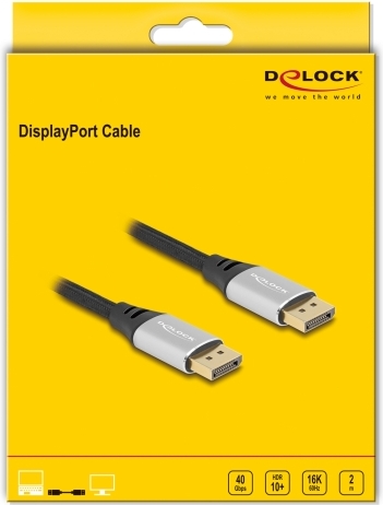 Delock 80634 kabel 2 m zwart zilver 3 orig - DeLock 80634 DisplayPort→DisplayPort 2 m DisplayPort-kabel