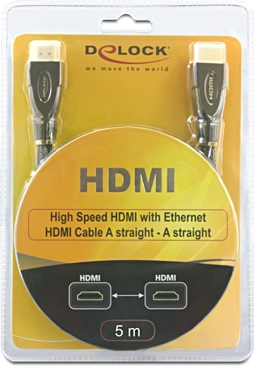 Delock 82739 high speed met ethernet 2 orig - DeLock 82739 HDMI→HDMI 1.4 5 m HDMI-kabel
