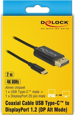 Delock 83710 usb kabel type c naar 3 orig - DeLock 83710 USB-C→DisplayPort 2 m USB-C-kabel