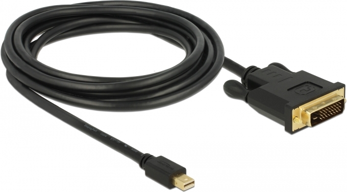 Delock 83990 kabel mini 1 1 male 3 orig - DeLock 83990 Mini DisplayPort→DVI-D 3 m DisplayPort-kabel