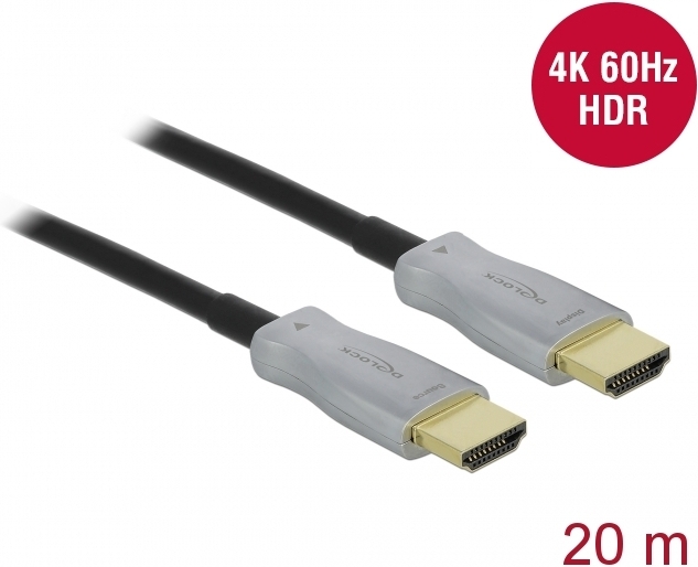 Delock 85015 actieve optische kabel 4 3 orig - DeLock 85015 HDMI→HDMI 2.0 20 m HDMI-kabel