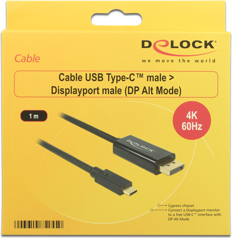 Delock 85255 kabel usb type c male 3 orig - DeLock 85255 USB-C→DisplayPort 1 m USB-C-kabel