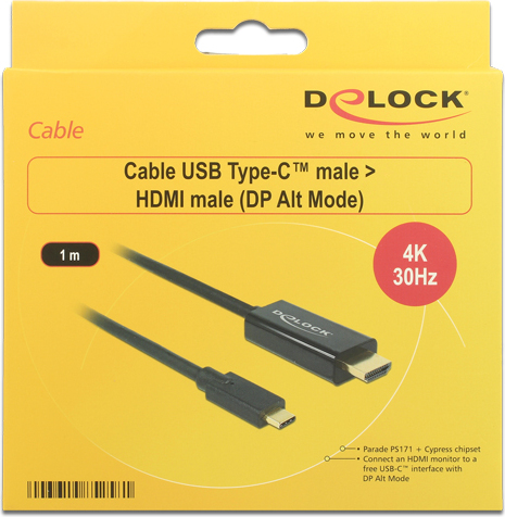 Delock 85258 kabel usb type c male 3 orig - DeLock 85258 USB-C→HDMI 1 m USB-C-kabel