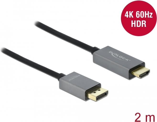 Delock 85929 video kabel adapter 2 m 3 orig - DeLock 85929 DisplayPort→HDMI 2 m DisplayPort-kabel