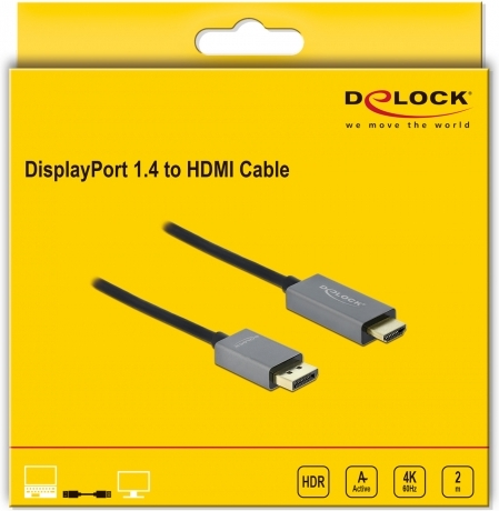 Delock 85929 video kabel adapter 2 m 4 orig - DeLock 85929 DisplayPort→HDMI 2 m DisplayPort-kabel