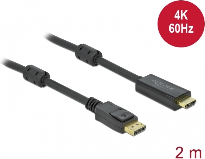 Delock 85956 actieve 1 2 naar kabel 3 orig - DeLock 85956 DisplayPort→HDMI 2 m DisplayPort-kabel