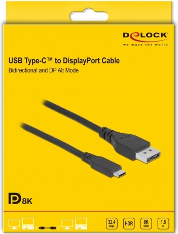 Delock 86040 video kabel adapter 1 5 3 orig - DeLock 86040 USB-C→DisplayPort 1,5 m USB-C-kabel