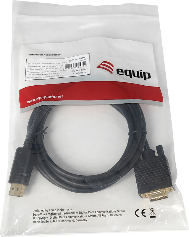 Equip 119338 video kabel adapter 2 m 4 orig - Equip 119338 DisplayPort→VGA 2 m DisplayPort-kabel