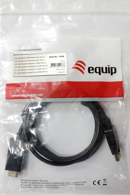 Equip 119391 video kabel adapter 3 m 2 orig - Equip 119391 DisplayPort→HDMI 1.4 3 m DisplayPort-kabel