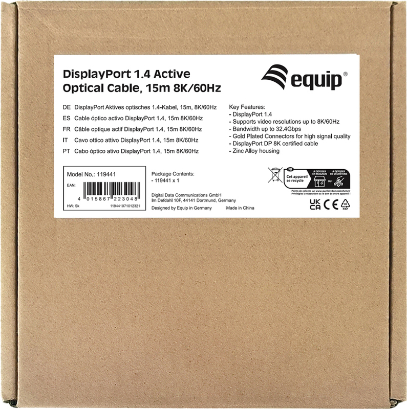 Equip 119441 kabel 15 m zwart 6 orig - Equip 119441 DisplayPort→DisplayPort 15 m DisplayPort-kabel