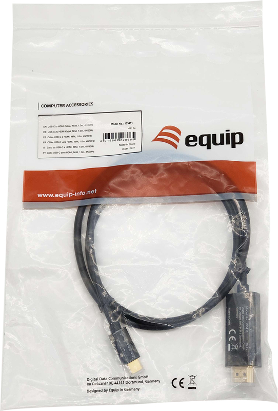 Equip 133411 video kabel adapter 1 m 4 orig - Equip 133411 USB-C→HDMI 1.4 1 m USB-C-kabel