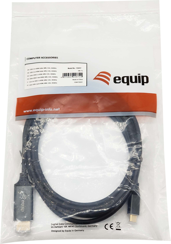 Equip 133417 video kabel adapter 3 m 4 orig - Equip 133417 USB-C→HDMI 2.0 3 m USB-C-kabel