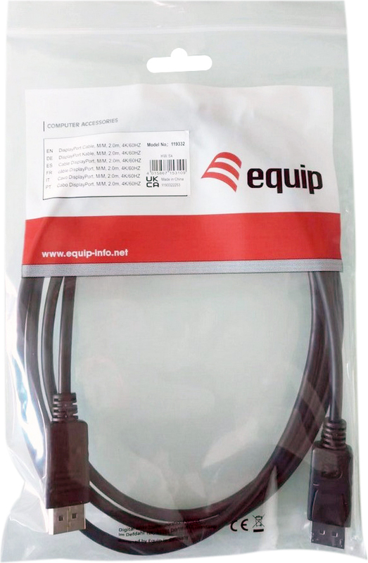 Equip 2 0m 3 orig - Equip 119332 DisplayPort→DisplayPort 2 m DisplayPort-kabel