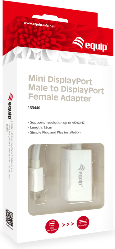 Equip mini naar adapter wit 4 orig - Equip 133440 Mini DisplayPort→DisplayPort 0,15 m Verloopstuk