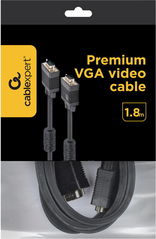 Gembird 1 8m hd15 m m 2 orig - Gembird CC-PPVGA-6B VGA→VGA 1,8 m VGA-kabel