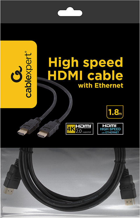 Gembird 1 8m kabel m m 5 orig - Gembird CC-HDMI4-6 HDMI→HDMI 2.0 1,8 m HDMI-kabel