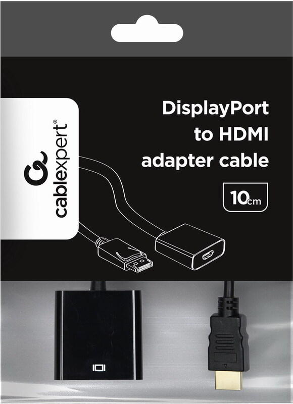 Gembird a dpm hdmif 002 zwart koppelst 2 orig - Gembird A-DPM-HDMIF-002 DisplayPort→HDMI 0,1 m Verloopstuk