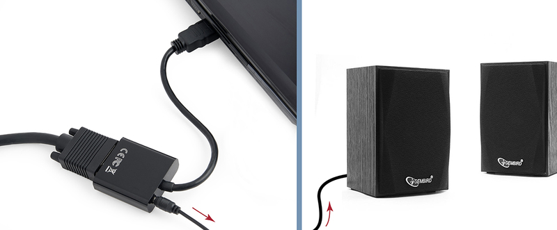 Gembird a vga 03 vga zwart kabeladapte 4 orig - Gembird A-HDMI-VGA-03 HDMI→VGA HDMI 1.4 0,15 m Verloopstuk