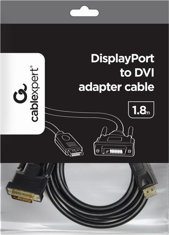 Gembird cc dpm dvim 6 video kabel 2 orig - Gembird CC-DPM-DVIM-6 DisplayPort→DVI-D 1,8 m DisplayPort-kabel