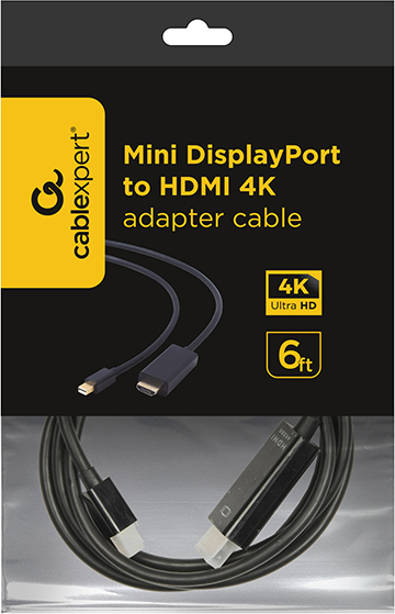 Gembird mini naar kabel 1 8 m 5 orig - Gembird CC-mDP-HDMI-6 Mini DisplayPort→HDMI 1,8 m DisplayPort-kabel
