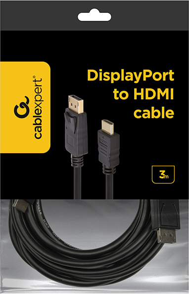 Gembird naar 3m 5 orig - Gembird CC-DP-HDMI DisplayPort→HDMI 3 m DisplayPort-kabel