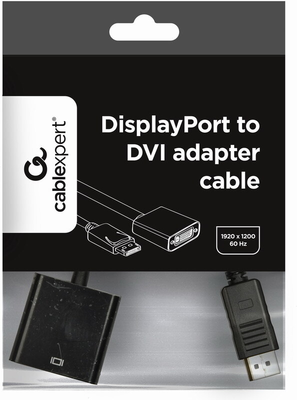 Gembird naar dvi adapter kabel zwart 4 orig - Gembird A-DPM-DVIF-002 DisplayPort→DVI-I 0,1 m Verloopstuk
