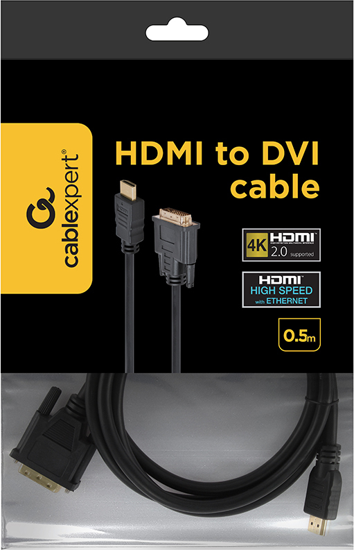 Gembird naar dvi kabel 1 8m zwart 5 orig - Gembird CC-HDMI-DVI-6 HDMI→DVI-D 1,8 m HDMI-kabel
