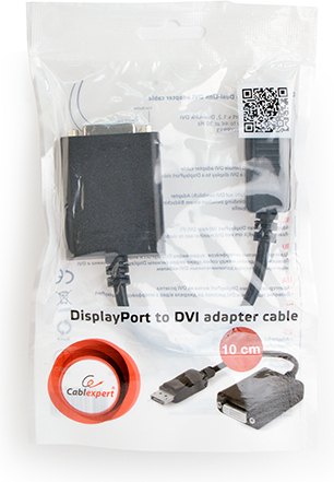 Gembird v 1 2 dual link dvi 3 orig - Gembird A-DPM-DVIF-03 DisplayPort→DVI-I 0,1 m DisplayPort-kabel