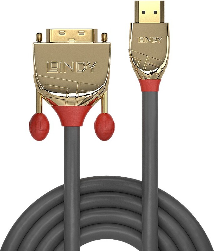 Lindy 36197 dvi d grijs kabeladapter 3 orig - Lindy 36197 HDMI→DVI-D 5 m HDMI-kabel