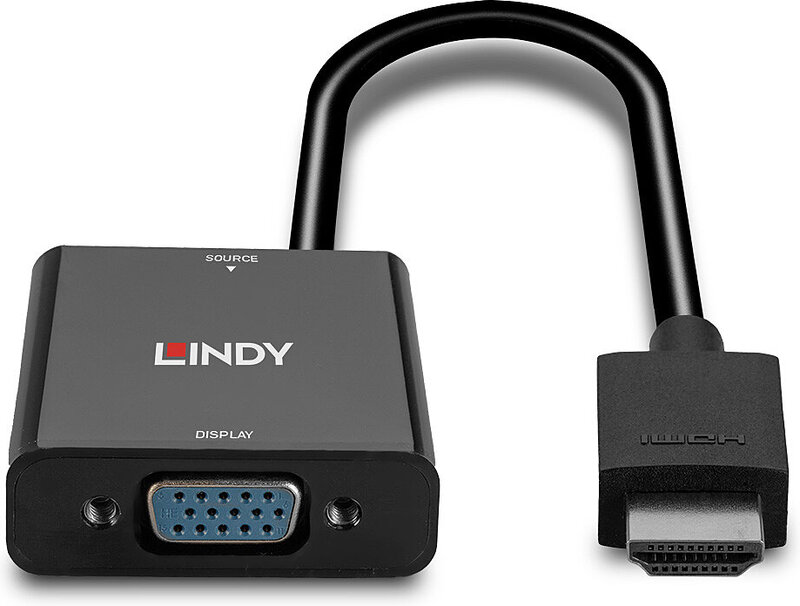 Lindy 38291 vga kabel 0 1m 1920 4 orig - Lindy 38291 HDMI→VGA 0,1 m HDMI-kabel