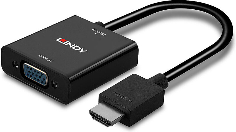 Lindy 38291 vga kabel 0 1m 1920 5 orig - Lindy 38291 HDMI→VGA 0,1 m HDMI-kabel