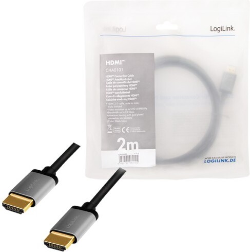 Logilink cha0101 kabel 2 m type a 4 orig - Logilink CHA0101 HDMI→HDMI 2.0 2 m HDMI-kabel