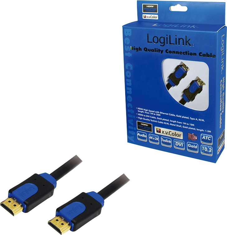 Logilink chb1101 1 meter blauw 2 orig - Logilink CHB1101 HDMI→HDMI 1.4 1 m HDMI-kabel