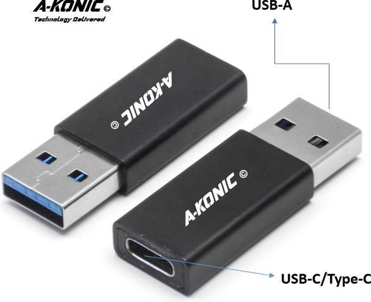 A konic verloop adapter usb c naar usb 2 orig - A-Konic© Verloop Adapter Naar USB Convertor Opzetstuk USB-C USB-hub