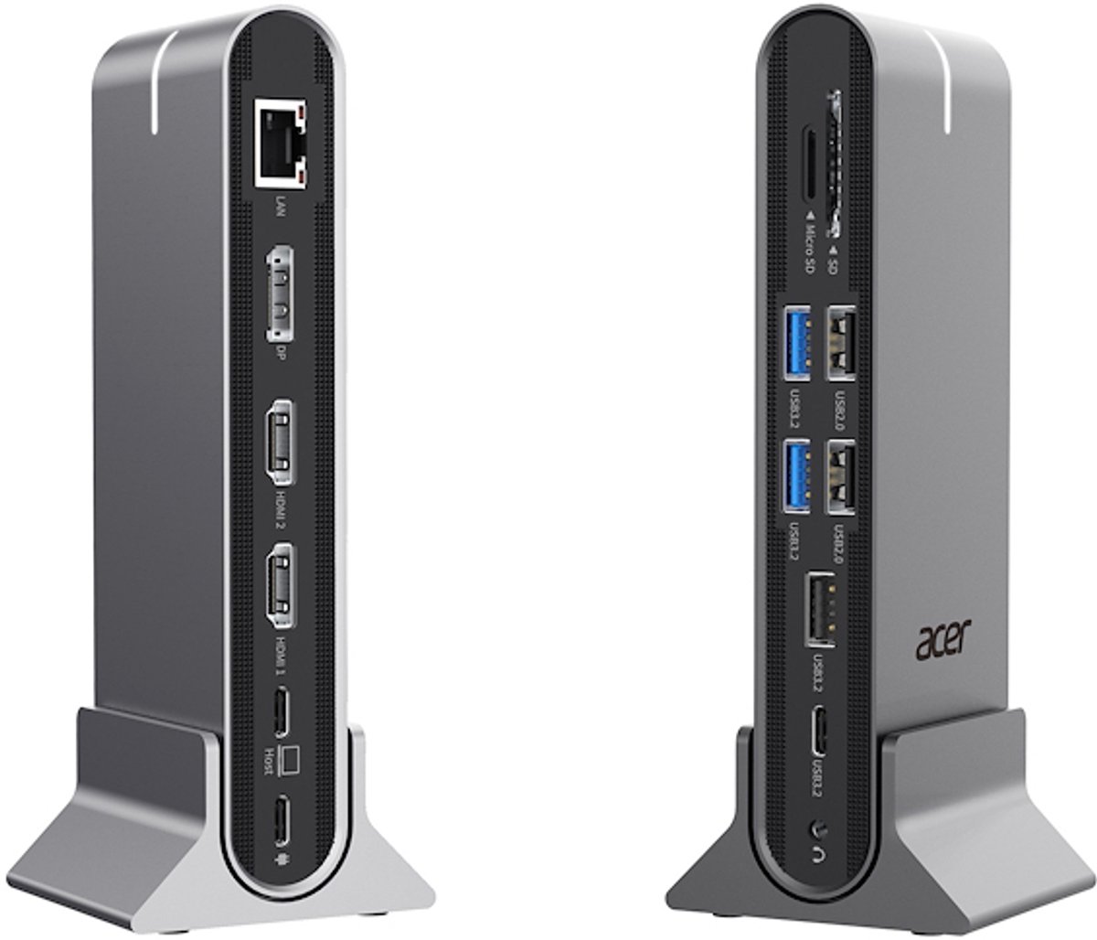Acer hp dscab 022 laptop dock poort 3 orig - Acer Hp.Dscab.022 Laptop Dock USB-C Dockingstation (zilver)