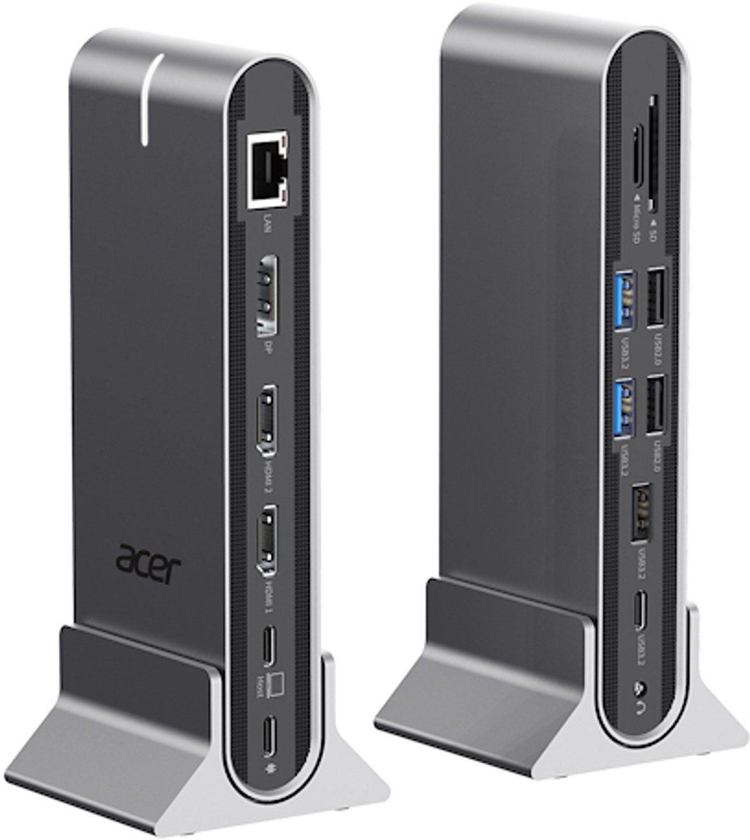 Acer hp dscab 022 laptop dock poort 4 orig - Acer Hp.Dscab.022 Laptop Dock USB-C Dockingstation (zilver)