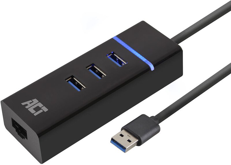Act connectivity ac6310 usb hub 3 2 met - ACT Connectivity AC6310 3.0 3 USB-A USB-hub (zwart)